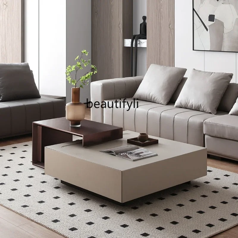 

xxxItalian Minimalist Coffee Table TV Cabinet Combination Designer Creative Modern Simple and Light Luxury Living Room