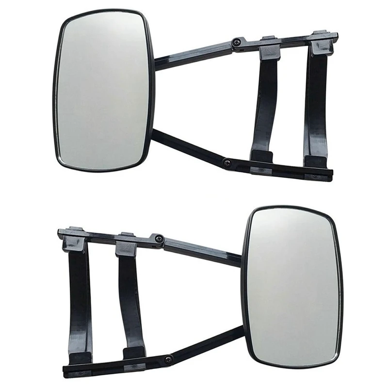 Universal Towing Mirrors Clip-On Towing Mirrors For Towing 360° Rotation Adjustable Towing Mirror, Black 2PCS