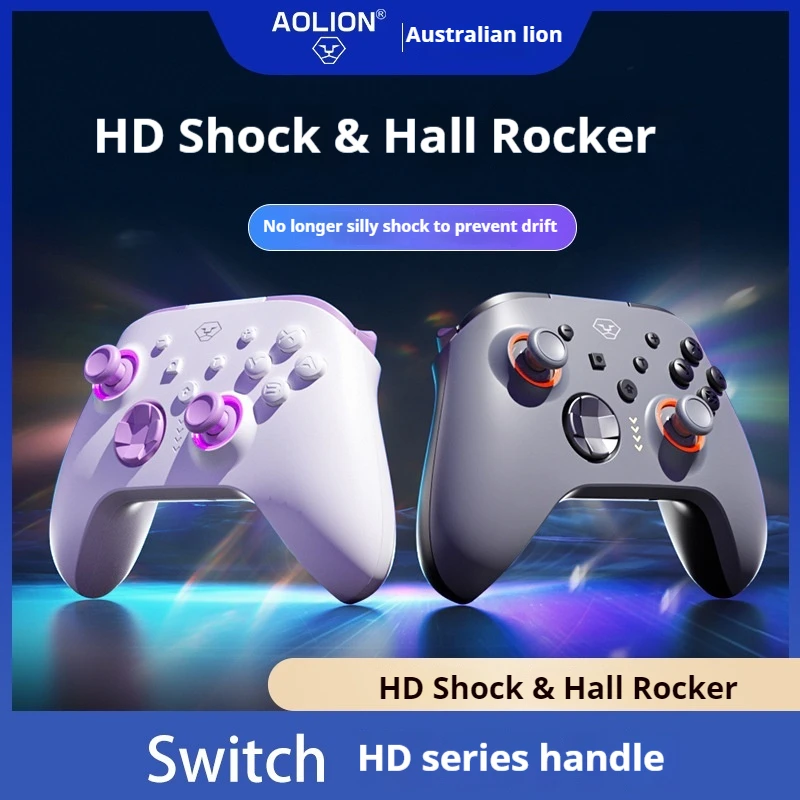 AOLION Switch Portable Game Handle Hd Vibration Wireless Bluetooth Game Controller Nfc Macro Programming Joystick Halloween Gift