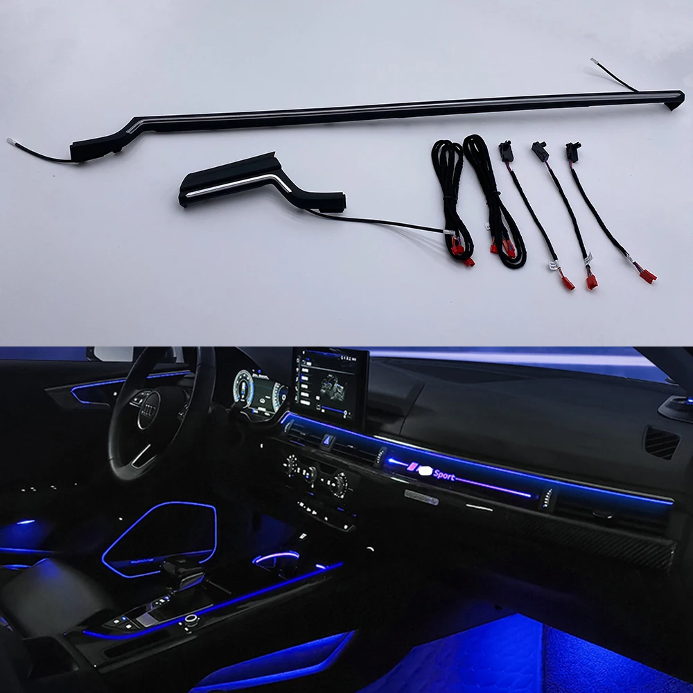 

Upgrade Refit For Audi A4 S4 A5 S5 B9 2017-2021 Dashboard Ambient Light Center Console LED Bar Strip Light Saddle Light