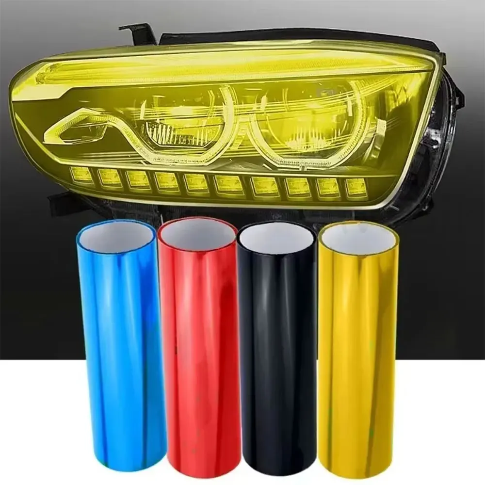 

Car Headlights Protective Film PVC Vinyl Film Sticker Yellow Orange Auto Motorcycle Headlight Taillight Tint Wrap Sheet Sticker