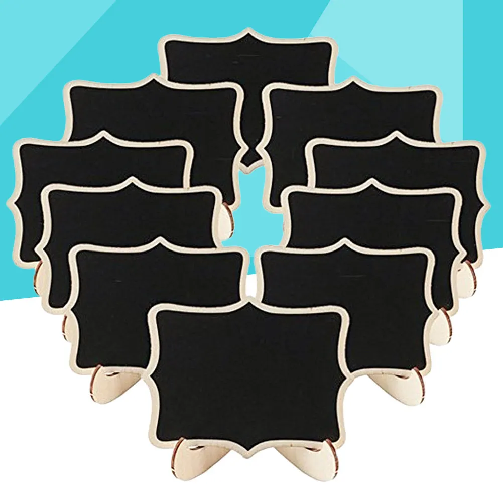 16Pcs Wooden Display Chalkboards Mini Blackboard Single-Sided Message Board Ornament Lightweight Wipe for Party view 2