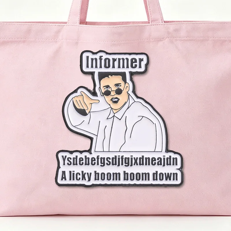 Internet Meme Character Enamel Badge Informer Slogan Pin Retro Funny Graphic Metal Brooch Backpack Accessory Gift