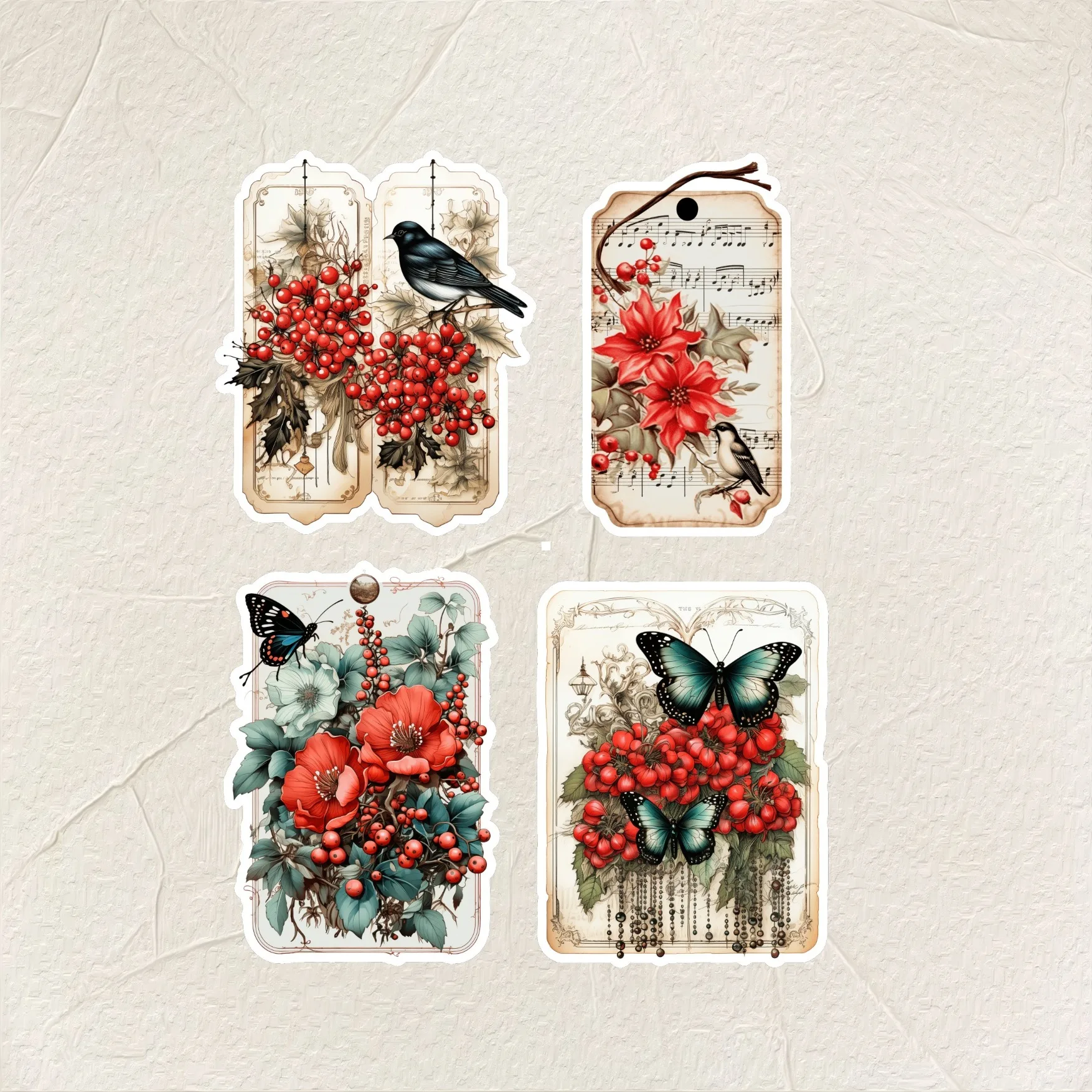 17pcs Decorative Vintage Christmas bookmark Stickers  Journaling and Scrapbooking  stationery Decorative /DIY Craft Photo Album