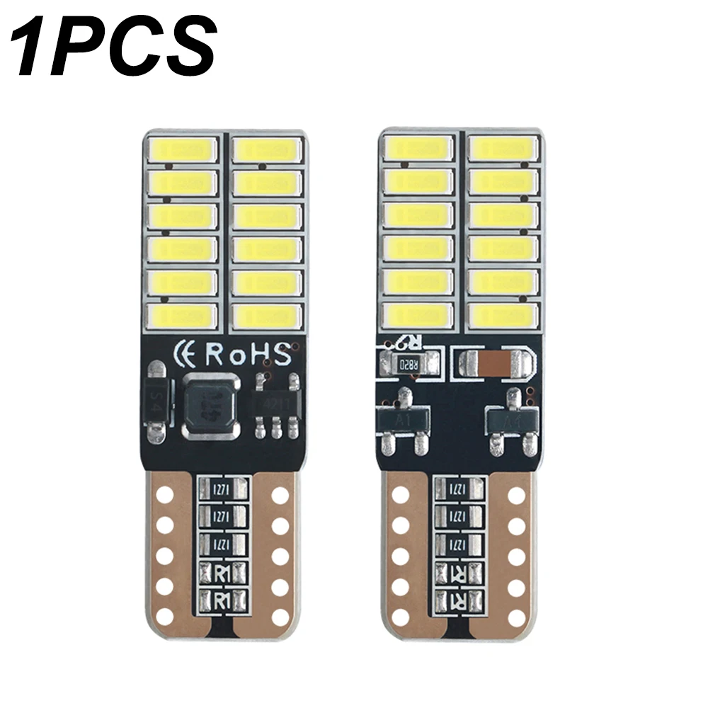 

1pcs IC T10 LED Bulb Canbus 5W5 Car W5W LED Signal Light 12V 6000K Auto Wedge Side Interior Dome Reading Lamps 4014 24SMD White