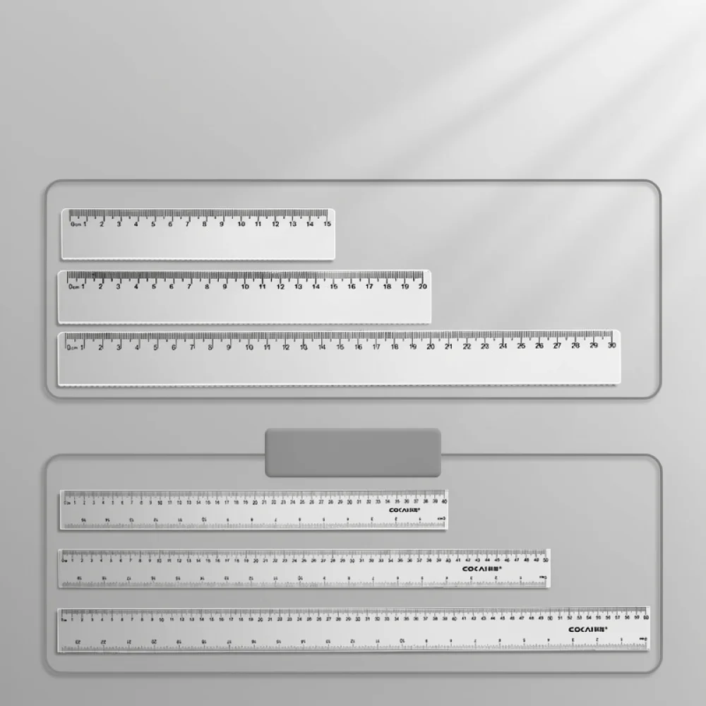 Transparent Straight Ruler Plastic Measurement Gauge Clear Scale Drafting Stationery Tool For School Office Supplies