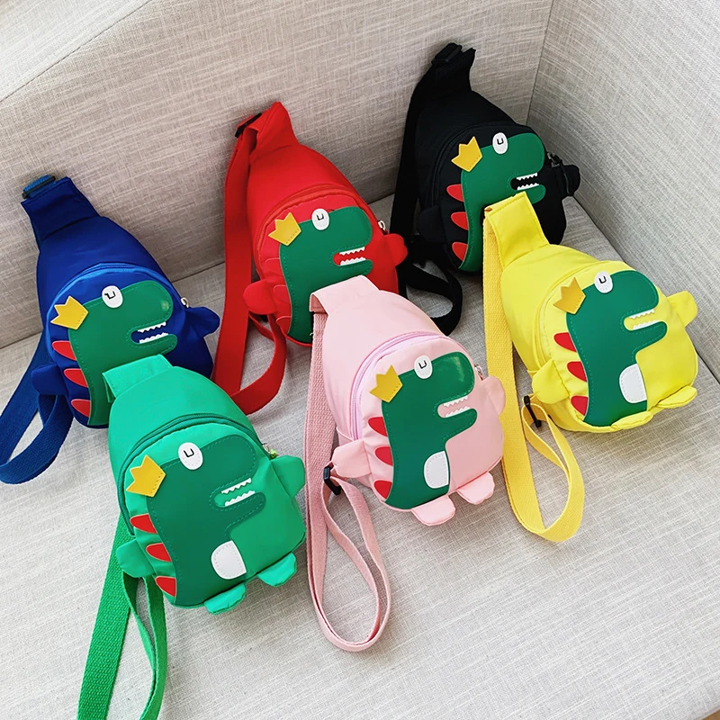 Moda dos desenhos animados dinossauro crossbody sacos meninos meninas bonito crianças sacos de peito ombro mensageiro mochila viagem para crianças