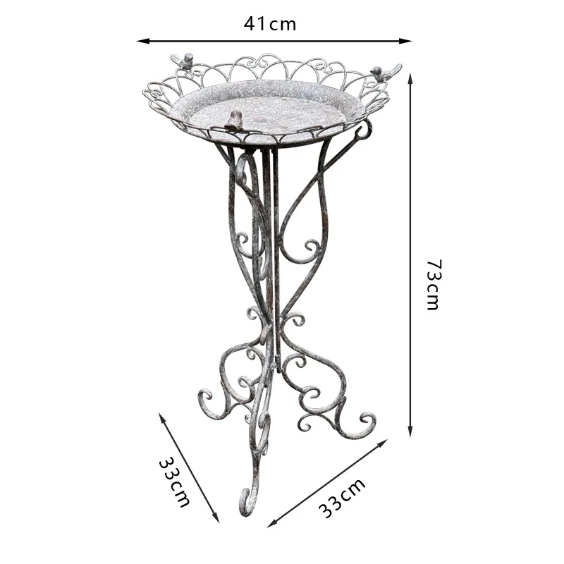 European Wrought Iron Old Flower Stand Courtyard Balcony Shelf Outdoor Flower Pot Bracket Gardening Decoration
