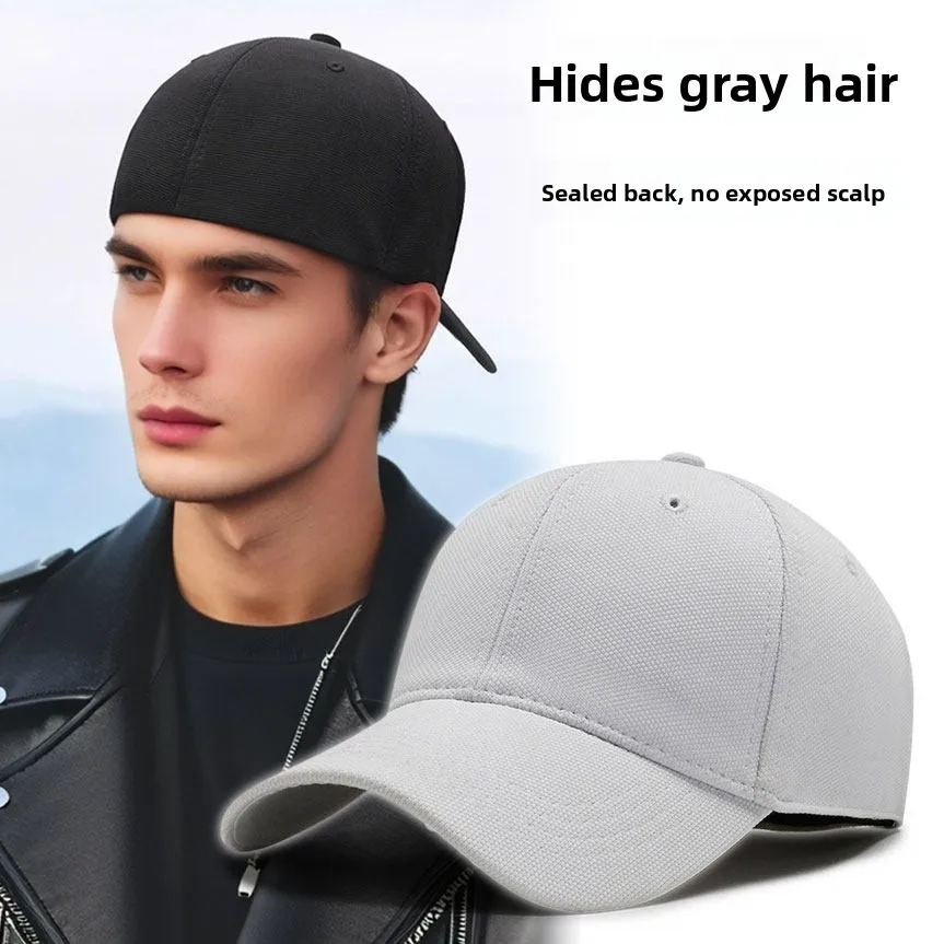 

Мужская бейсболка с полным покрытием для защиты от солнца, осенняя новинка, черная кепка с козырьком, закрывающая волосы, с регулируемой застежкой, регулируемый размер