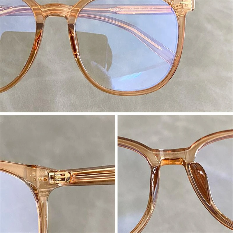 Transparent Frame Anti Blue Rays Round Prescription Glasses For The Nearsighted TR90 Computer Spectacles 0 -0.5 -0.75 To -6.0