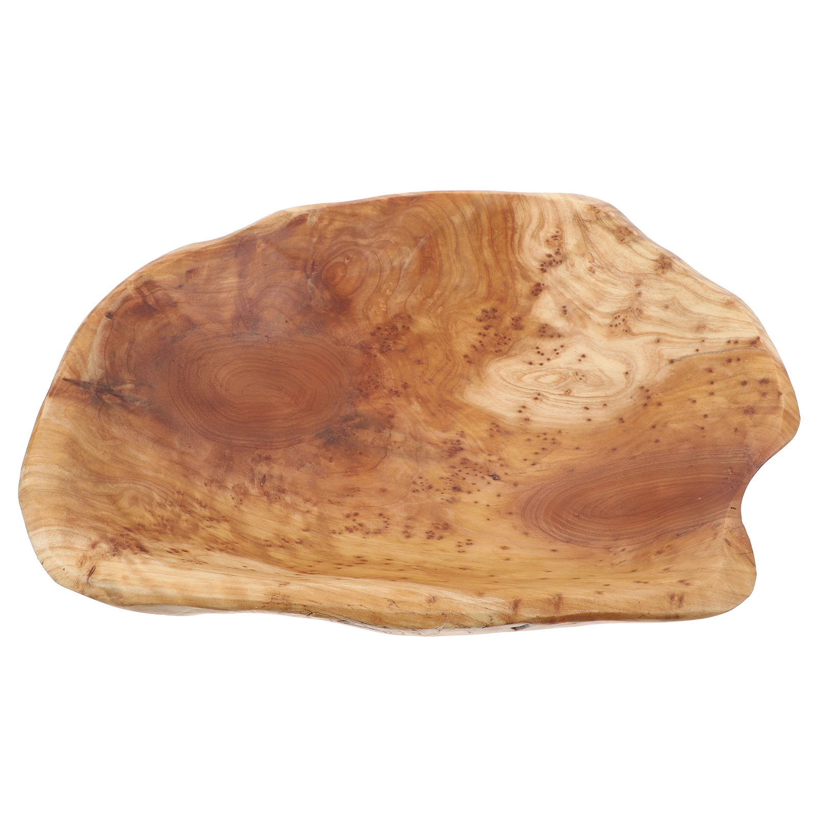

Wood Fruit Bowl Large Decorative Serving Tray Hand Carved Natural Wooden Snack Plate For Kitchen Home Party Key Holder Entryway