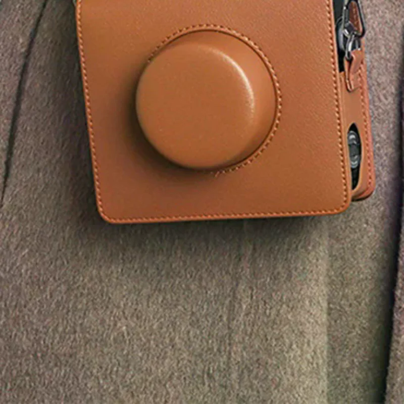 

For Instax Wide Evo Camera Retro Camera Bag Protective Case PU Leather Cover With Shoulder Strap Storage Protective Bag