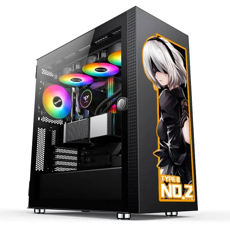Cartoon anime EVA Asaka computer case sticker Hatsune Miku Demon Slayer Nezuko Anya waterproof sticker glass decoration