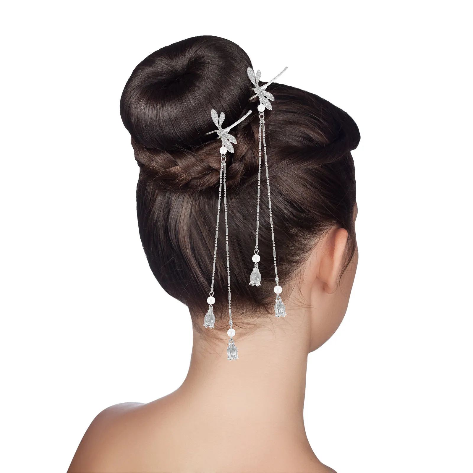 

2Pcs Retro Dragonfly Tassel Hair Sticks Chinese Hair Accessories for Women Girls Match with Any Clothes and Hairstyles