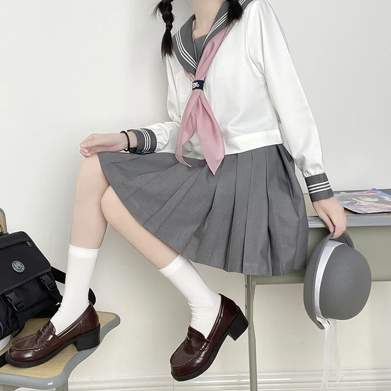 2024 rosa Krawatte Matrosen anzug Schulmädchen Uniform koreanische Schul kleidung High School Rock japanische JK Uniformen Student Seifuku