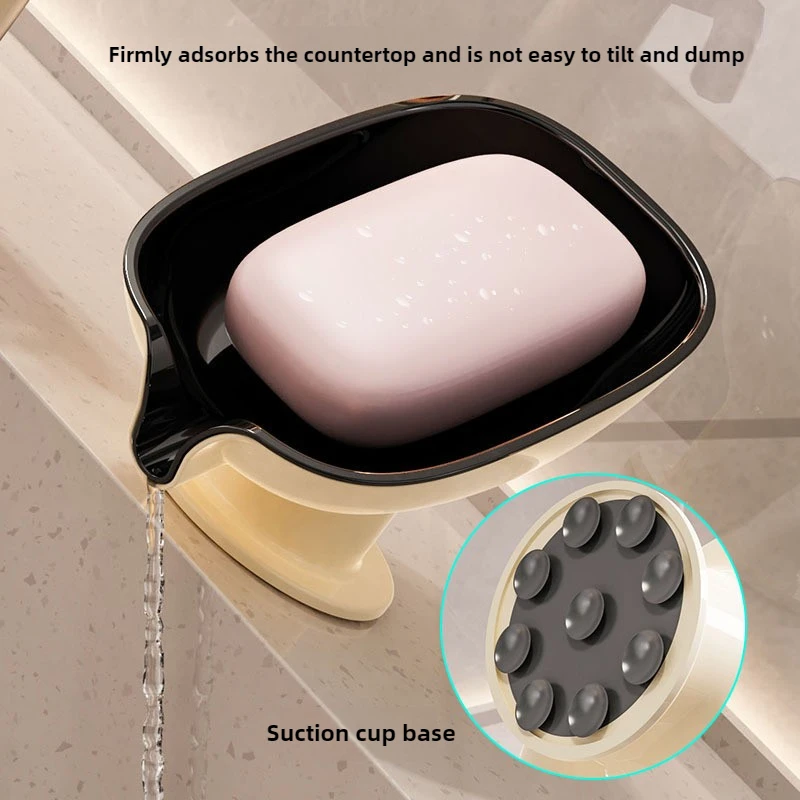 صندوق الصابون استنزاف الحرة اللكم ضوء المنزلية الفاخرة شفط كأس صندوق الصابون المرحاض كونترتوب رف الصابون رف الحمام #3