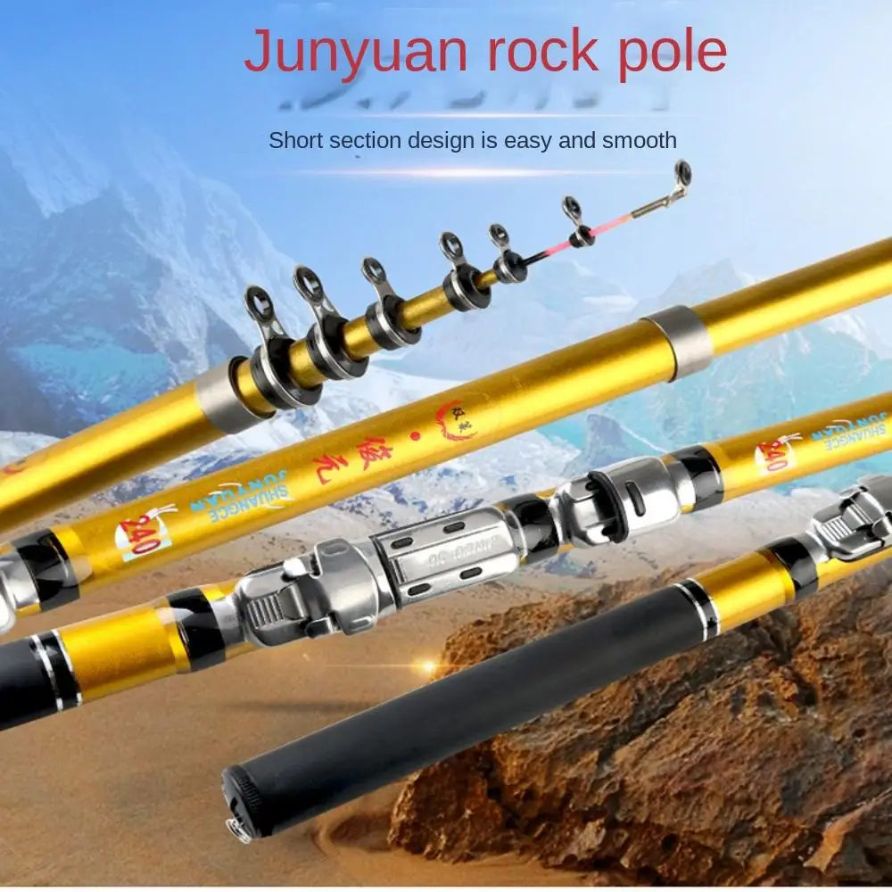 1.5/1.8/ 2.1 /2.4 /2.7 /3m Telescopic Fishing Rod Spinning Retractable Telescopic Carbon Material Fishing Rod Portable