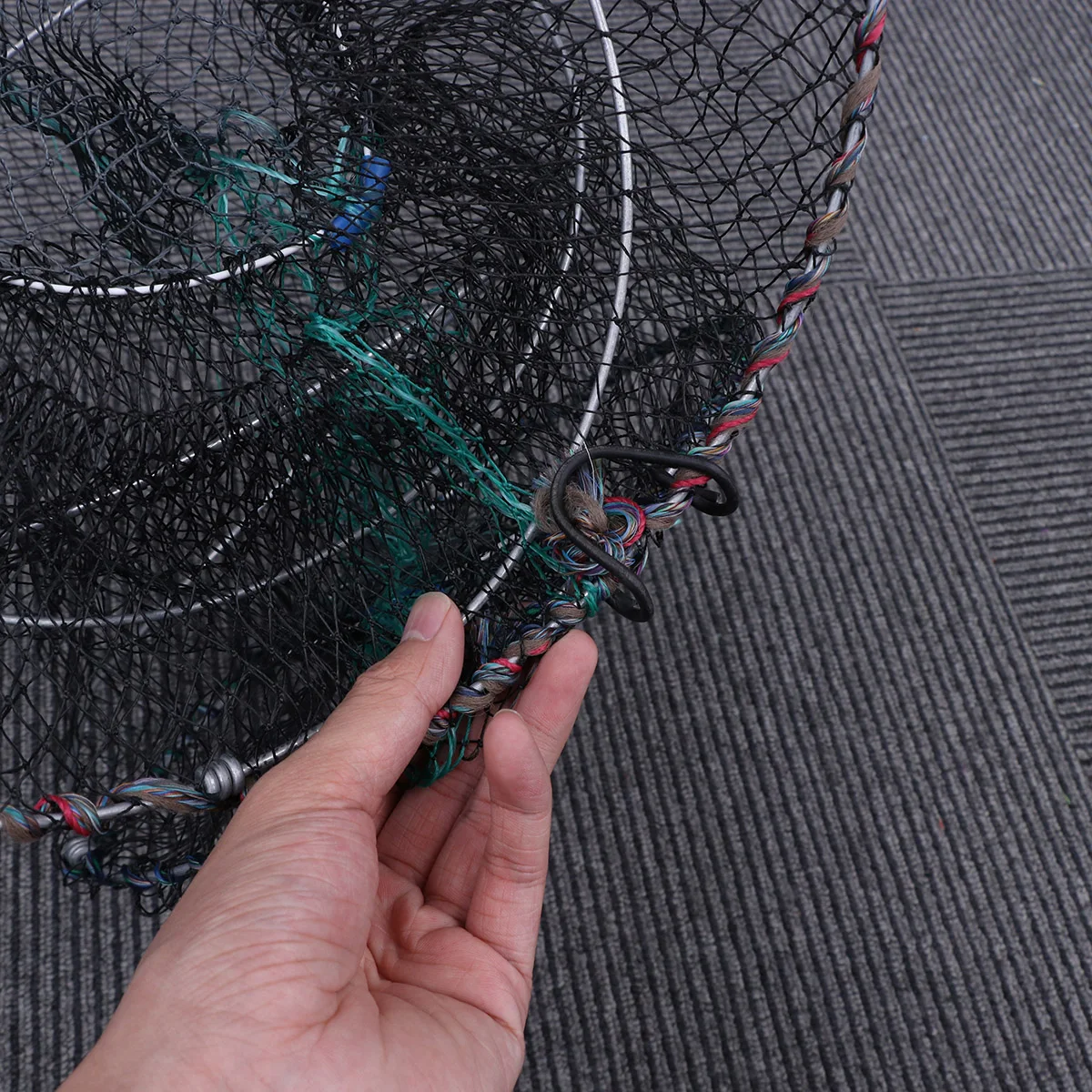 

30X60Cm Foldable Fishing Mesh Trap Portable Shrimp Cage Elastic Material Triple Layers Saltwater Freshwater Net For