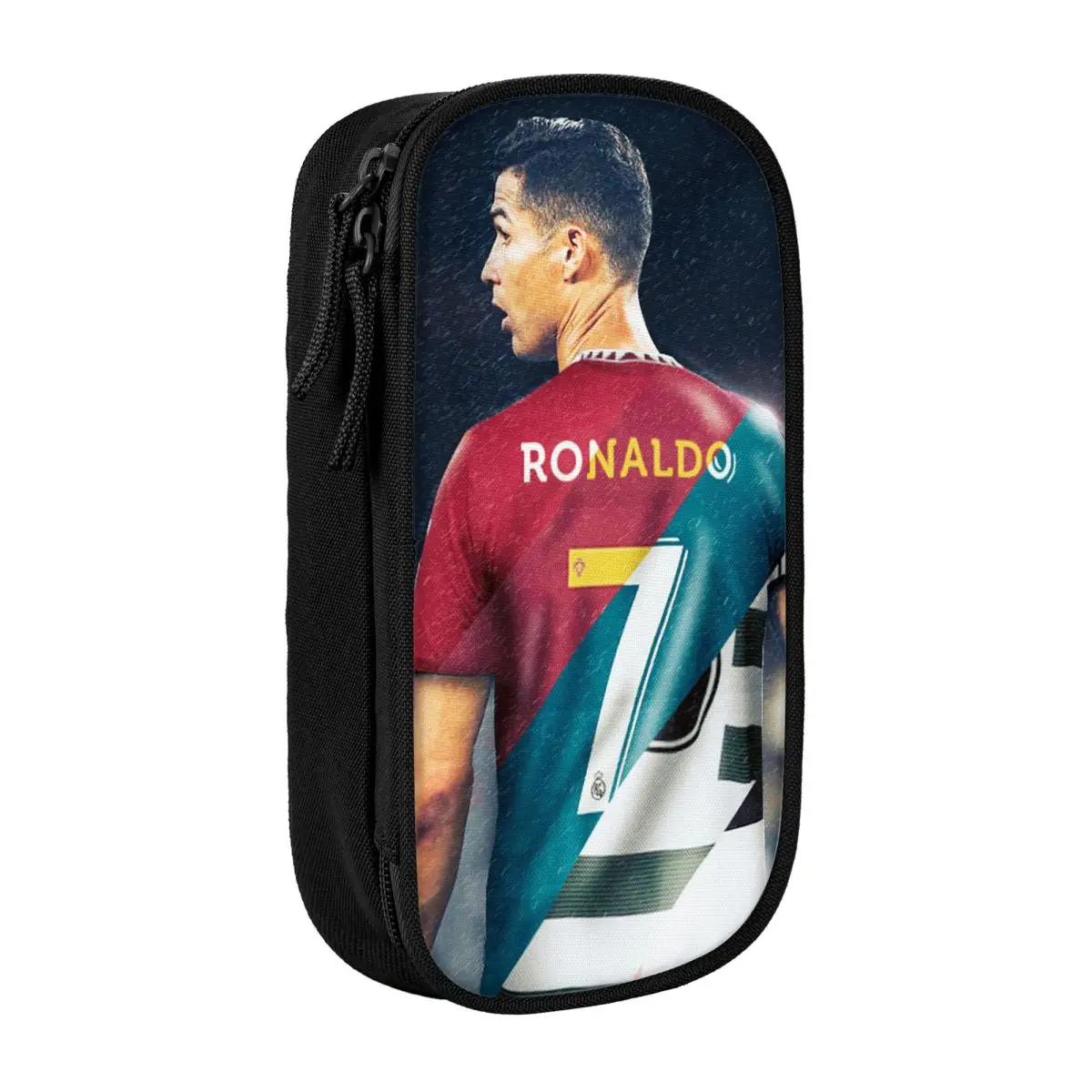 CR7 Ronaldos Football soccer Pen Box Double Layer Large-capacity Kids Pencil Bag Perfect Gifts