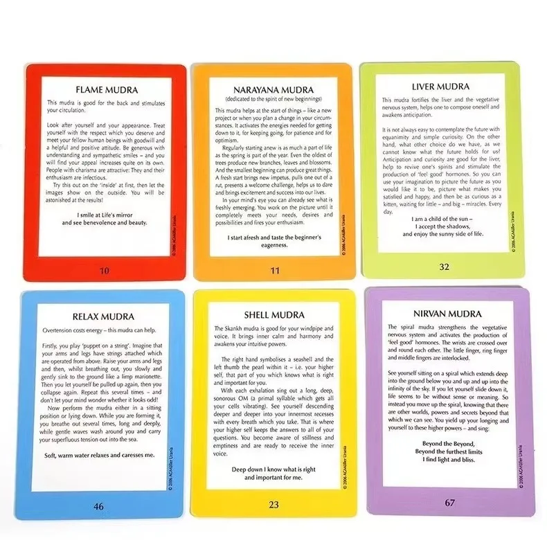 HOT!!! Mudras for body mind and spirit The Handy Course In Yoga With 68 Cards For Practice Cards Tarot Oracle Card Deck