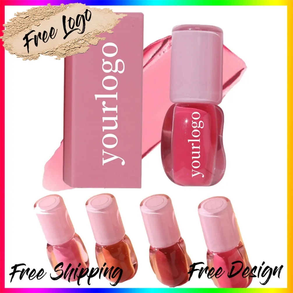 Private Label Vegan 3-in-1 Lip Cheek Eye Tint Rouge auf Wasserbasis, flüssiges, langlebiges, individuelles Logo, flüssiges Rouge, Make-up-Kosmetik