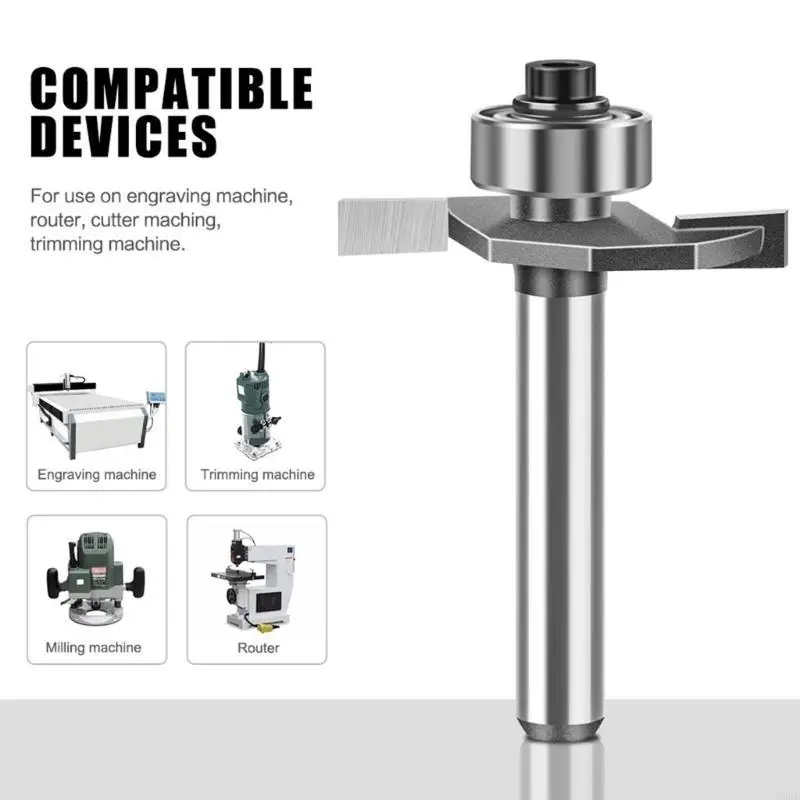 W8KB Woodworking Milling Router Bit Slotting T Cutting Tool Suitable For Craftsmanship Tasks Intricate Designs Projects