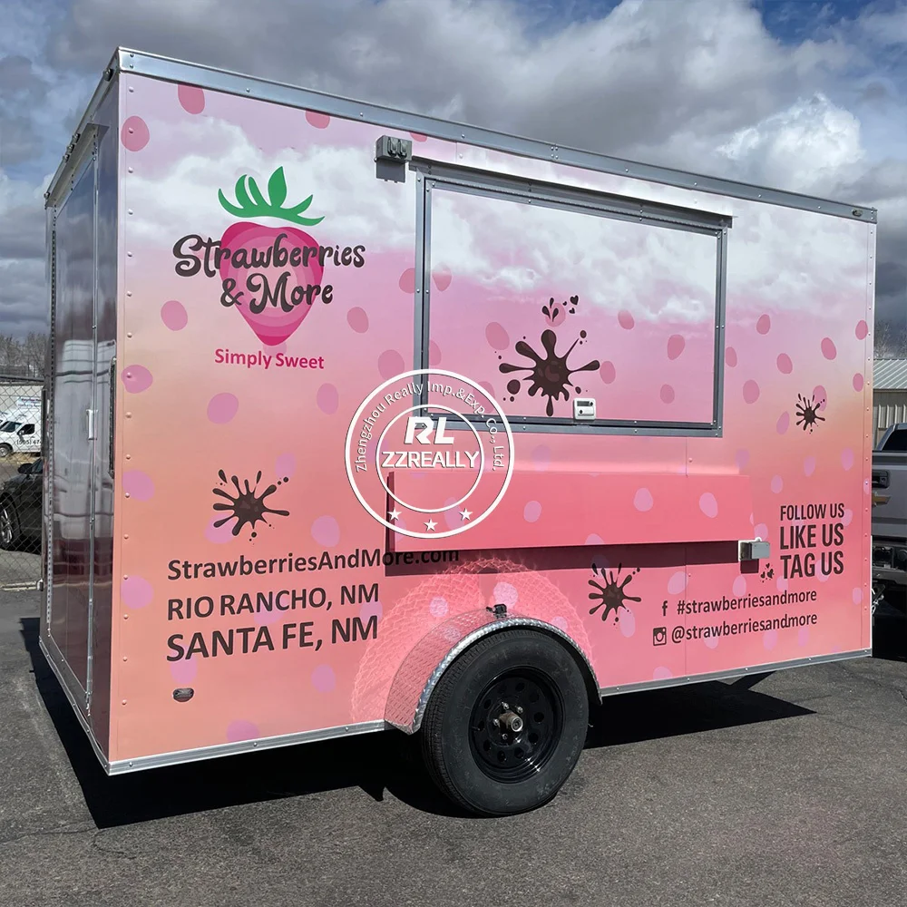 

Small Street Fiberglass Mobile Coffee Ice Cream Fast Food Carts and Food Trailers Hotel Snack Food Truck for Sale in USA