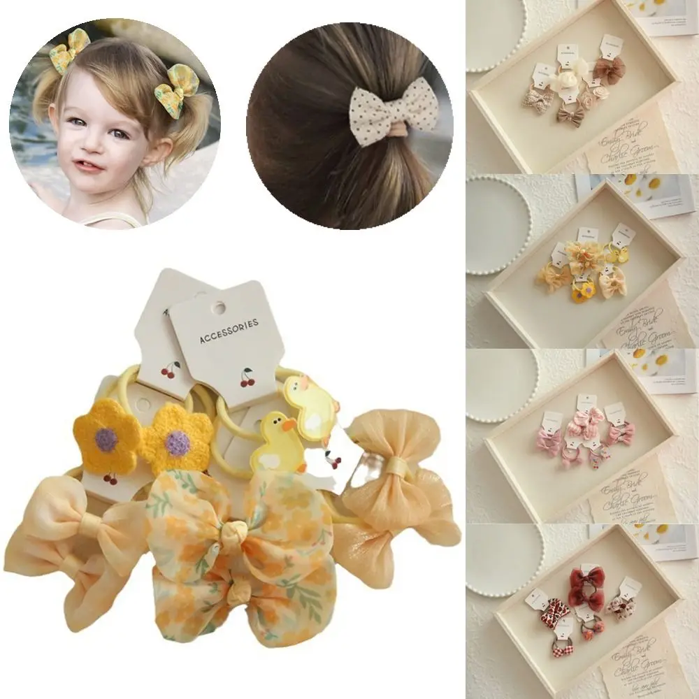 

10Pcs Luxury Sweet Elastic Rubber Band Kids Girls Cute Hair Ties Bowknot Hair Rope