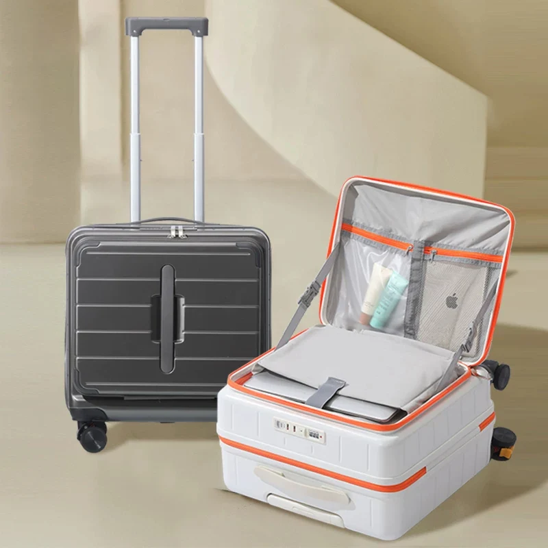 Large-capacity Compact Suitcase Side-opening 18-20 inch Trolley Case for Man and Women Carry-on Luggage with Combination Lock