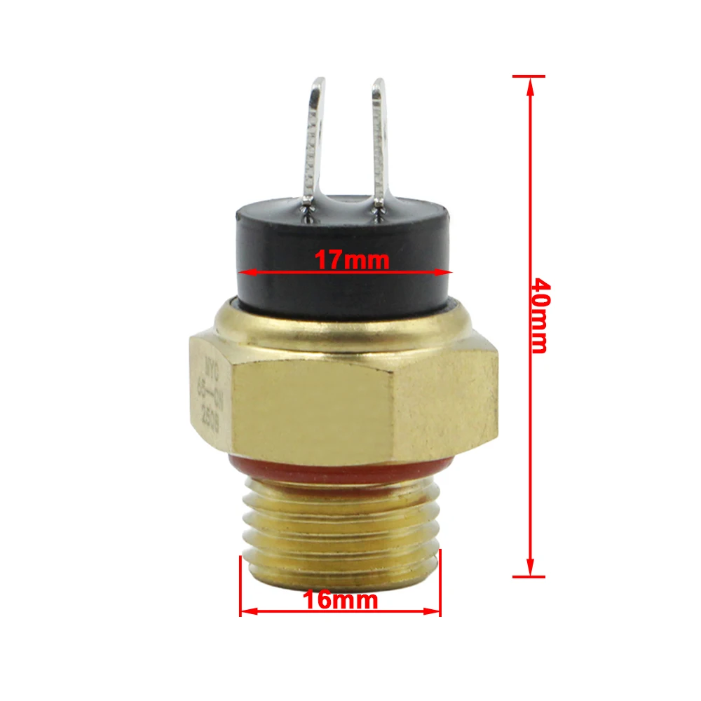 M16 65/75/80/85℃ Durable Brass Motorcycle Radiator Coolant Fan Water Temperature Thermostat Switch Efficient Performance