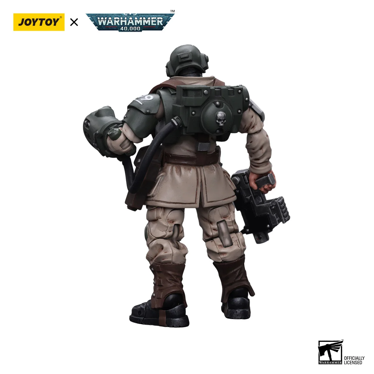 JOYTOY 1/18 Action Figures Warhammer 40K Astra Militarum Cadian Command Squad Veteran with Power Fist Mobile Soldier Model Toy