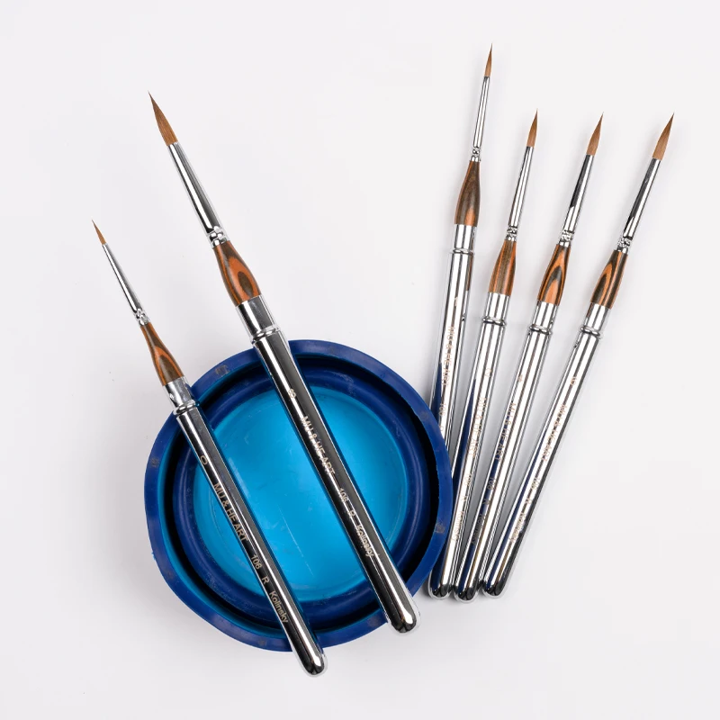 106R Kolinsky Sable Watercolor Brush Retractable Pocket Travel Brush Fine Detail Painting Brush for Watercolor Gouache Oil Pro A