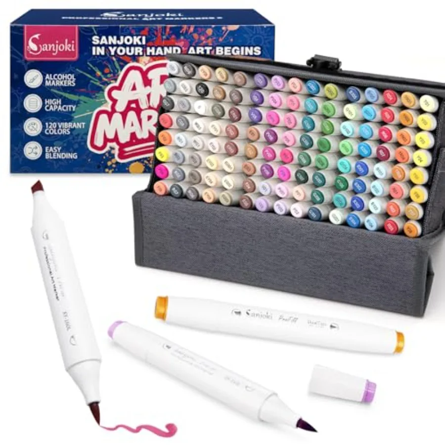 

Profill 120 Color Marker Set BrushandFine Tip Bold Bigger Ink Max Capacity Built for Creators Artist Adults Coloring Illustrati