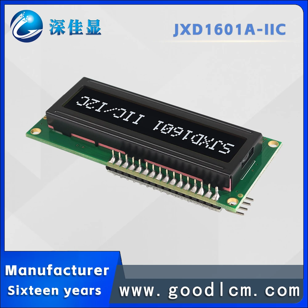 Cheap price IIC/I2C Russian language 16*1 character display screen JXD1601A-IIC Wide temperature range LCM Backlight module
