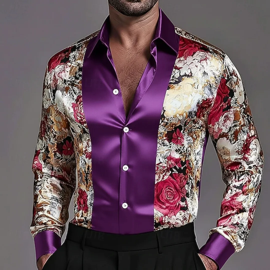 

New spring and summer men's luxury shirts, 3D printed with high-definition patterns, are extremely fashionable and full of trend