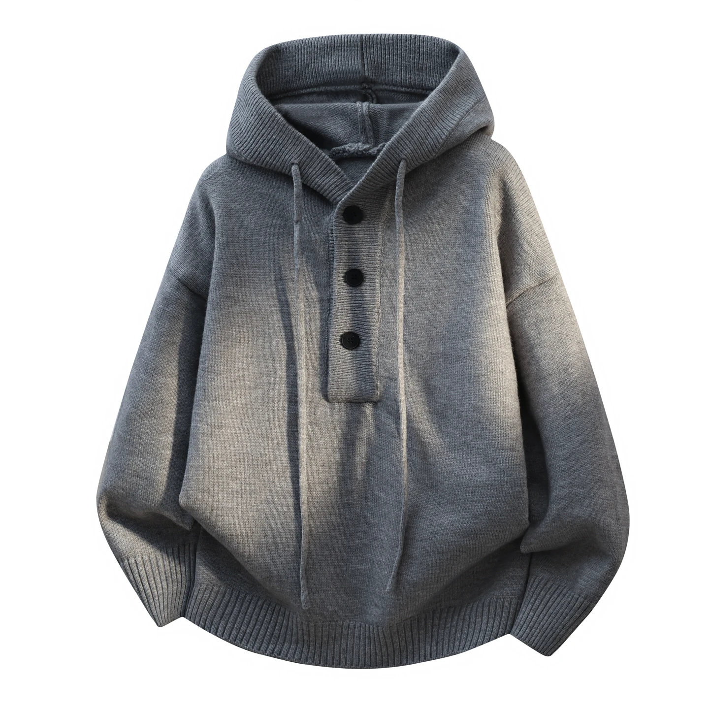 

Мужской вязаный свитер с капюшоном в стиле ретро, американский повседневный свободный крой, теплый, с капюшоном, вязаный, свободный крой, зимний, модный, базовый, молодежный, размер M