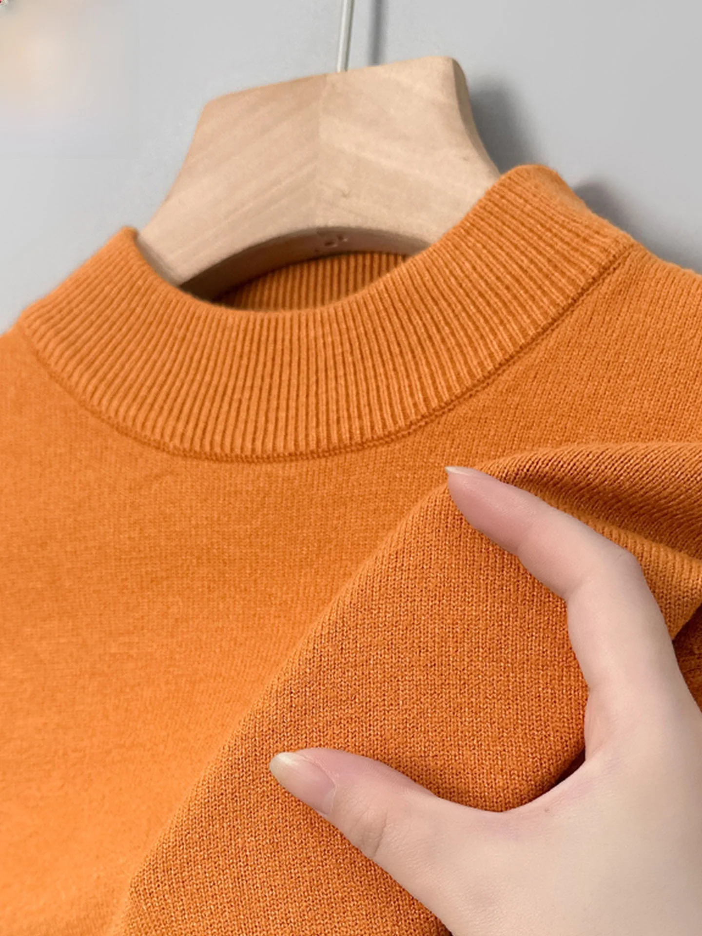 

Thiened f High Collar Men's Knitted Wool Sweater Pure Color TUCANO Winter Faion Ci Casual Long Sve Warm Top