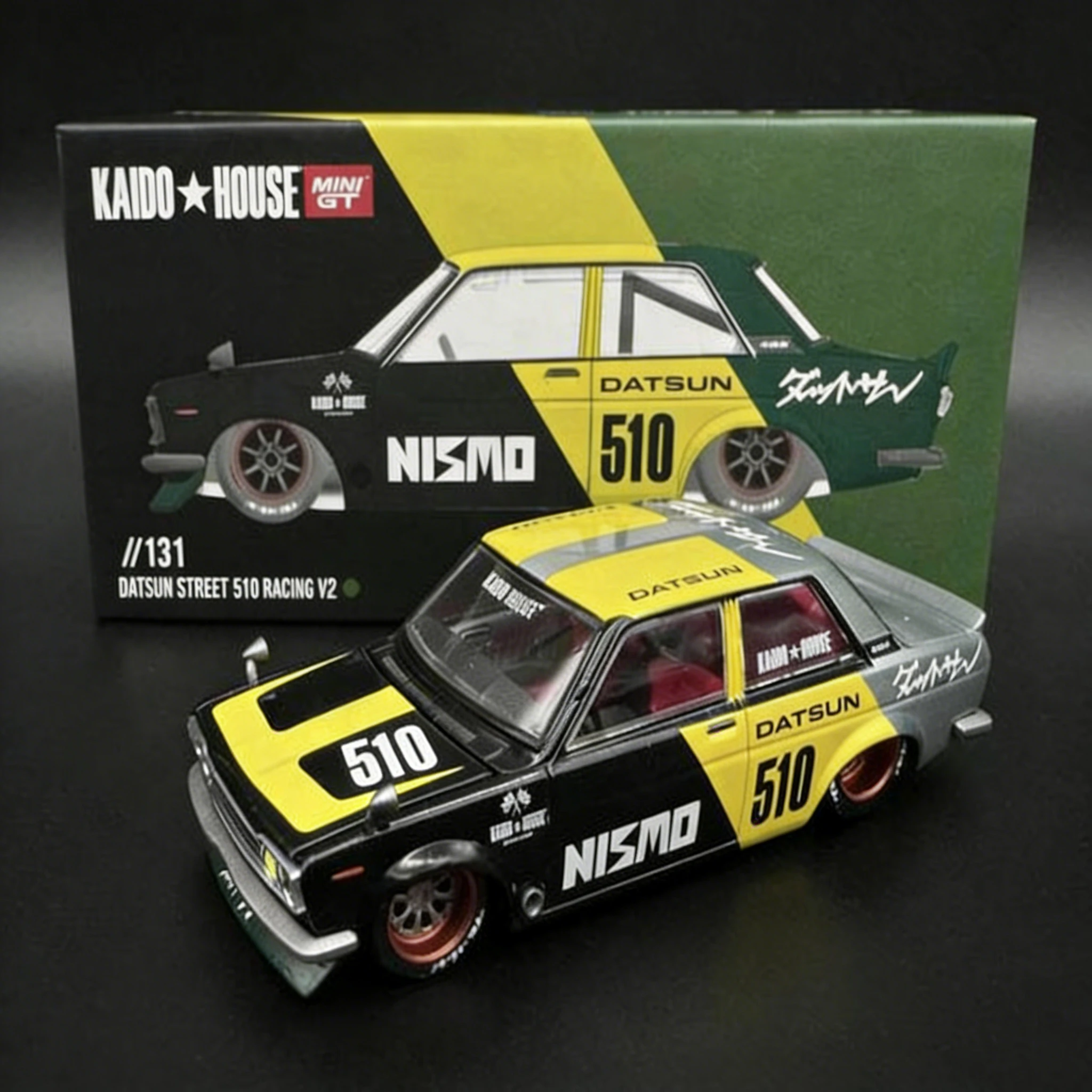 MINIGT en Stock 1:64 KHMG Datsun Street 510 Racing V2 Kaido House X MINI GT Auto Coleccionable de Metal Fundido a Presión en Stock Listo para Enviar