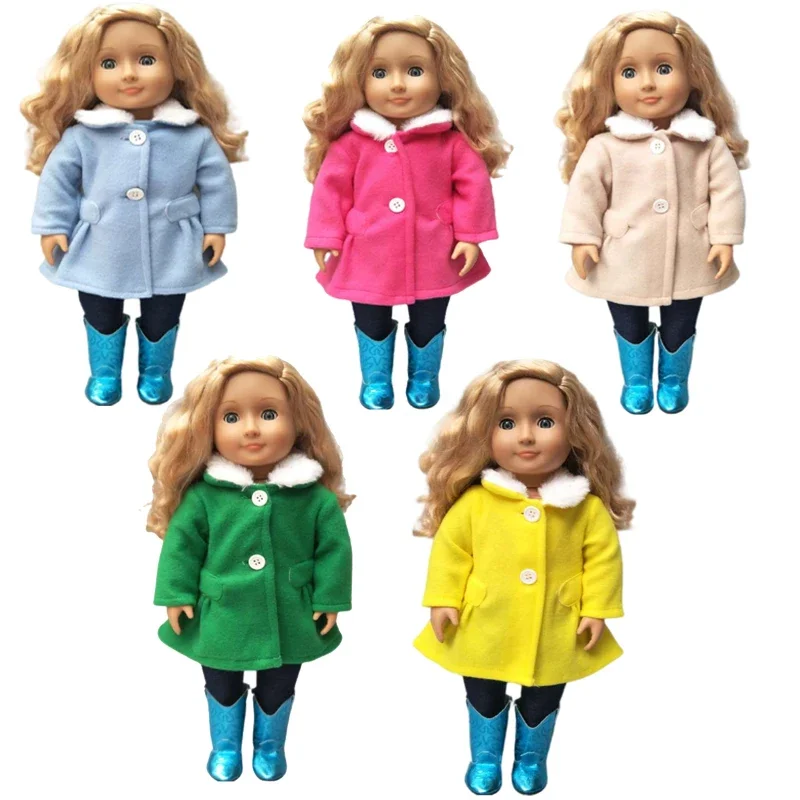 Conjunto de ropa de muñeca americana de 18 "para bebé, chaqueta, pantalones, abrigo para muñeca de 18 pulgadas