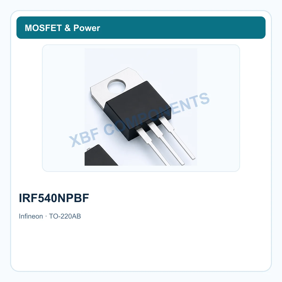 Infineon IRF540NPBF Power Semiconductor N-channel MOSFET, 100 V, 33 A, 44 mΩ TO-220AB