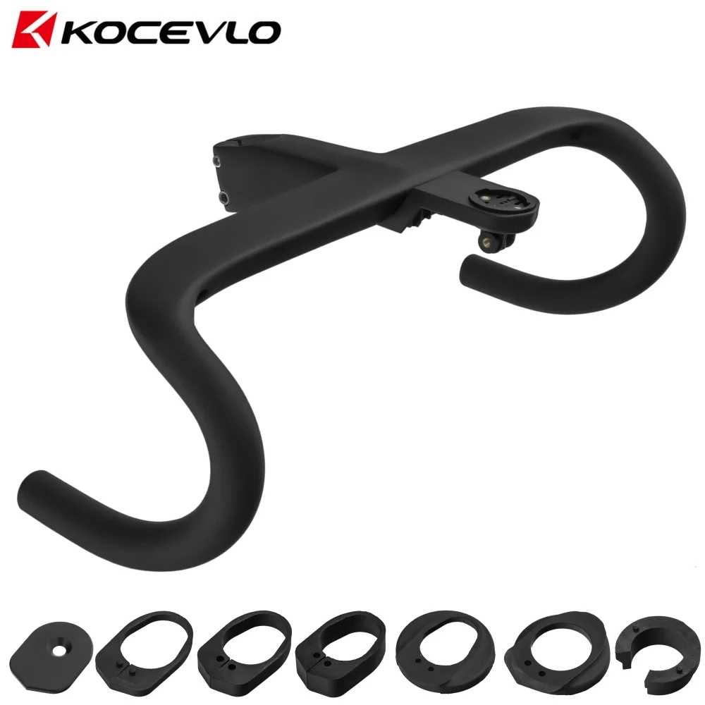 KOCEVLO Road Bike Full Carbon Fiber Stem Integrated Bicycle Handlebar For 28.6mm With Spacers Cycling Parts Accessories