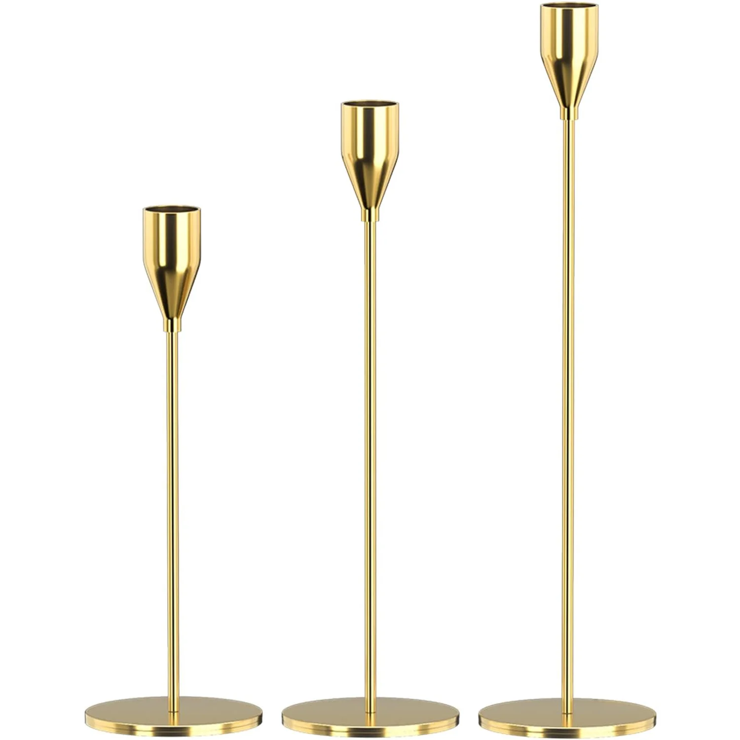 3Pcs Gold Candlestick Holders Gold Candle Holder Taper Candle Holders  Decorative  for Home Decor Wedding Dinning  Anniversary