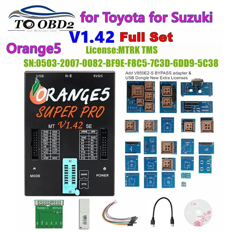 

V1.42 New Orange5 With Full Adapters ECU Programmer Tool Add More Ecu Mcu List Program for Toyota for Suzuki for Hyundai Orange5
