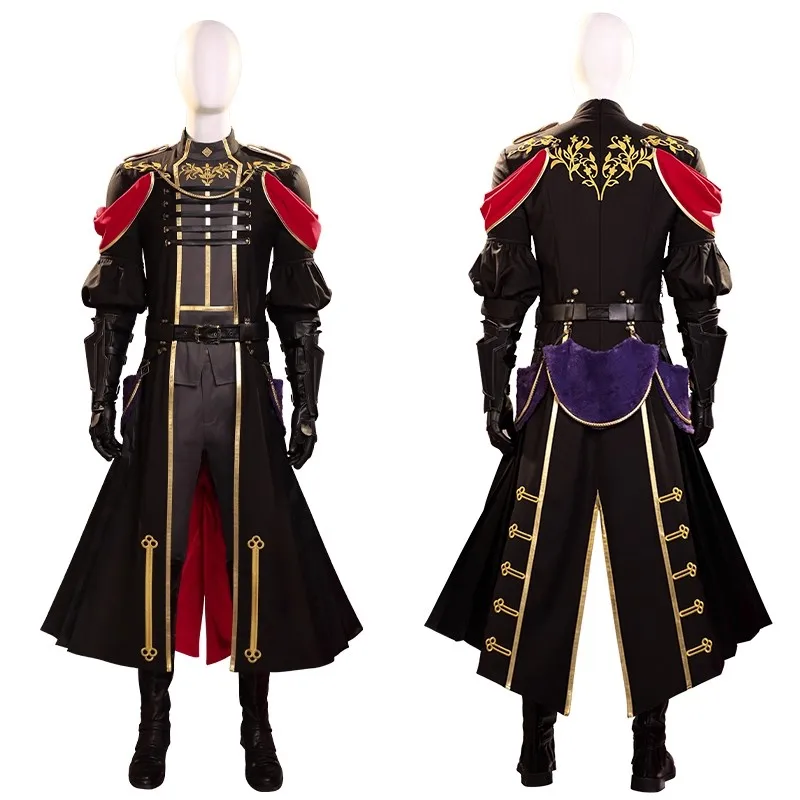 

FF7 Remake Sephiroth Cosplay Costume Black Outfit Fantasy Army Dress Up Coat and Accessories alloween Party Clothing