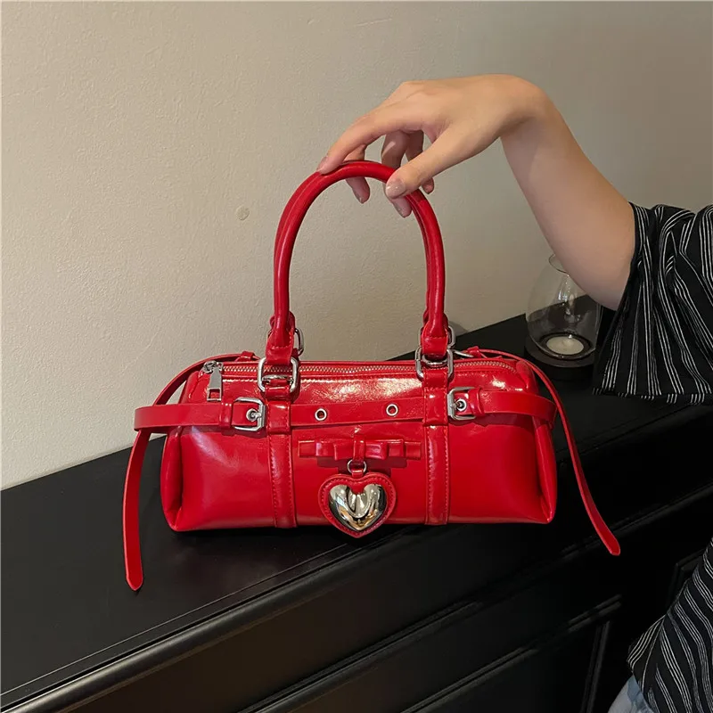 

PU Solid Color Top-Handle Bags Ladies Bags on Sale 2025 High Quality High Capacity Casual Youth Zipper Shoulder Bags