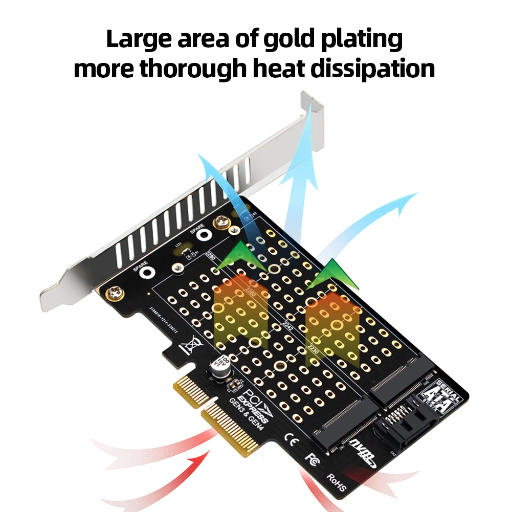 

Портативная карта расширения с двумя отсеками, мини-карта расширения с скоростью передачи данных 32 Гбит/с, карта расширения PCI для M.2 NVMe NGFF
