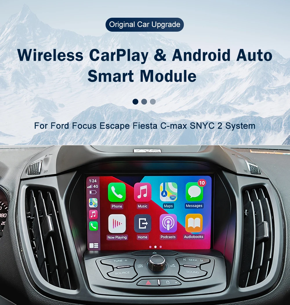 Kabelloses CarPlay für Ford Focus Escape Fiesta C-max Sync 2 Android Auto Interface Mirror Link AirPlay Car Play Funktion – Detail 2