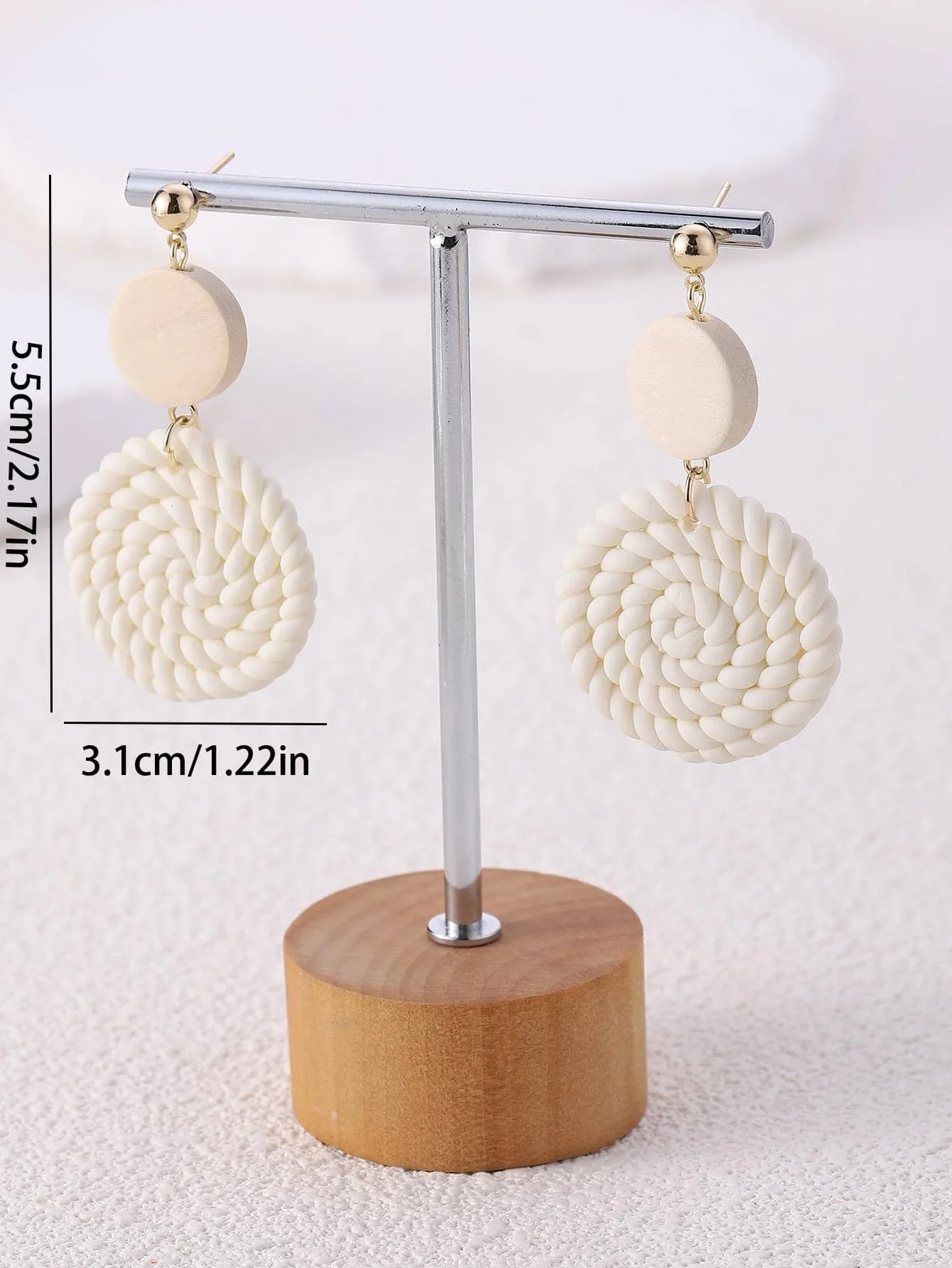 Fashion Stainless Steel Geometric Round Stud Earrings Hand Woven Rope Stud Earring for Women Seaside Vacation Beach Jewelry