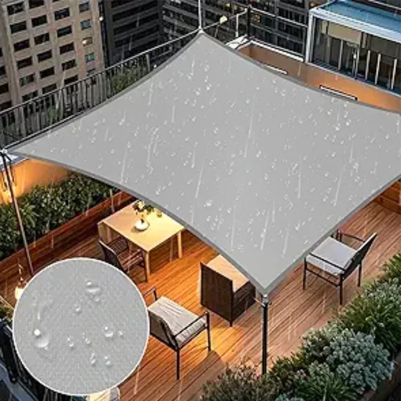 

Grey outdoor sunshade sail, sunshade canopy, polyester fiber waterproof, UV resistant, weather resistant sunshade canvas