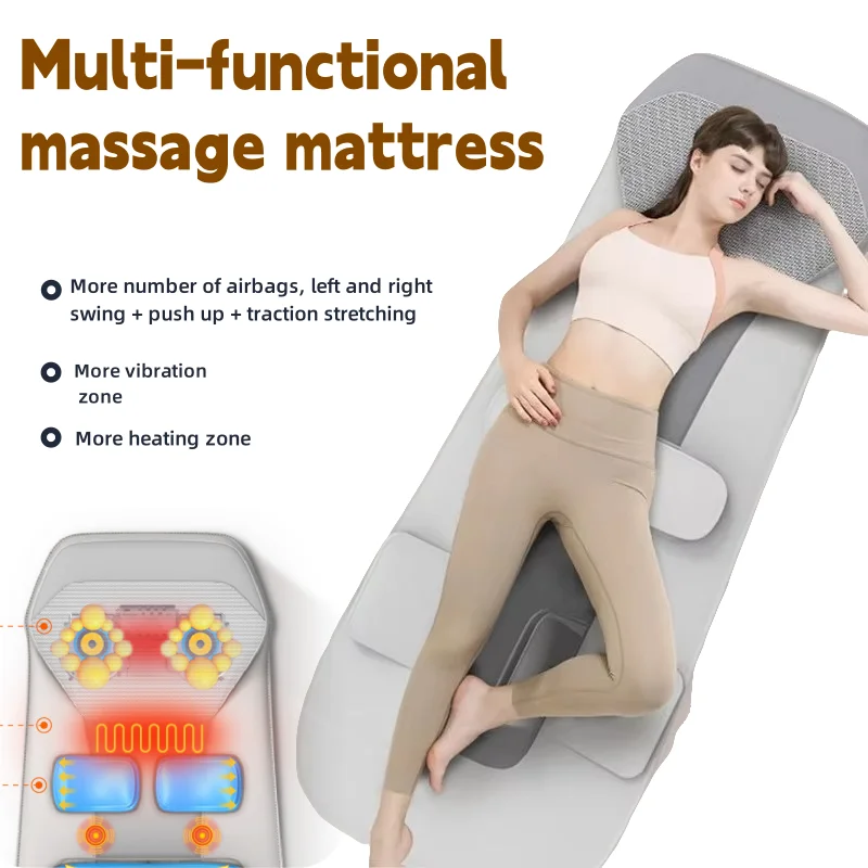 

JAIYORL Massage Mat Mattress Full Body Electric Airbag Heated Neck Massager Traction Lumbar Vibration With Remote Controller